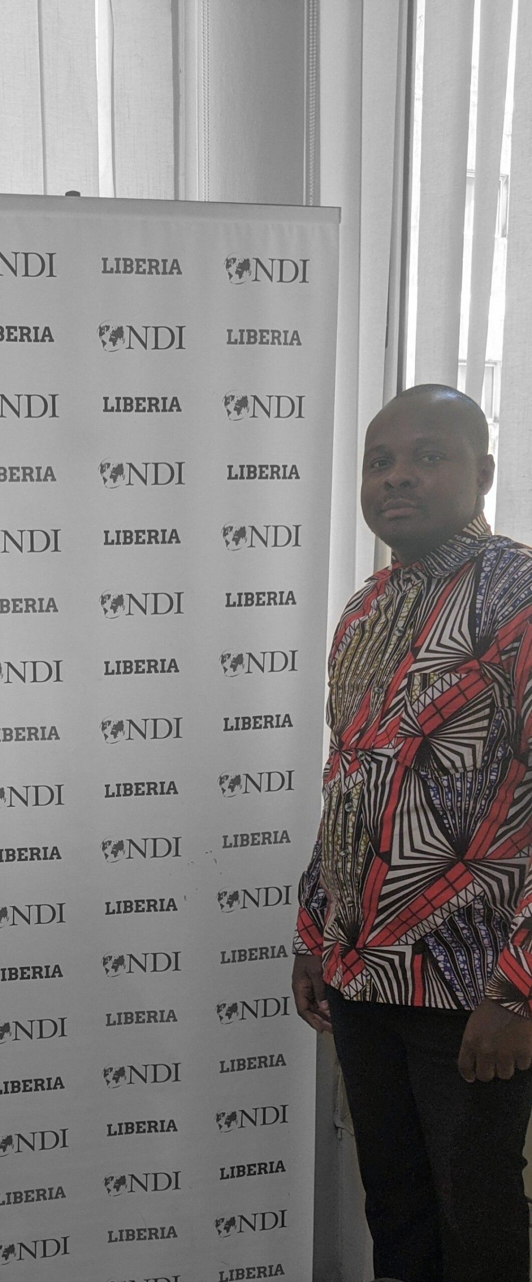 Taweh Johnson at NDI-Liberia office